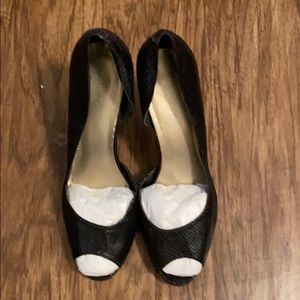 Nine West snake skin open toe pump size 10M
